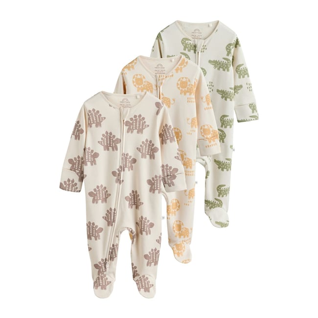 Dors-bien à zip double sens bébé, lot de 3 safari multicolore <span itemprop=