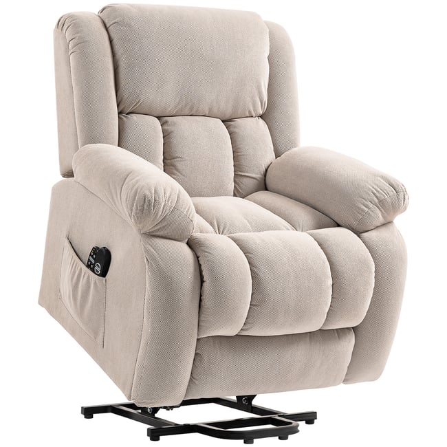 Fauteuil releveur multifonctionnel Velours Couleur beige <span itemprop=