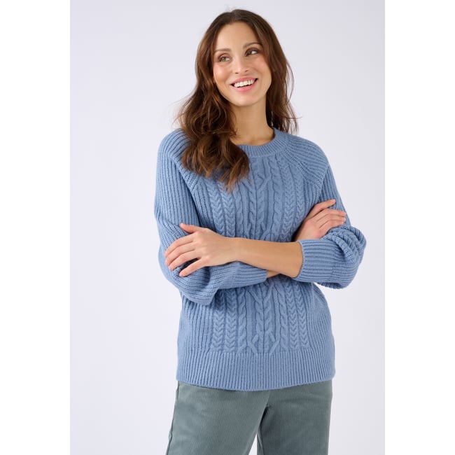 Pull torsadé Thermolactyl bleu <span itemprop=