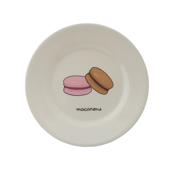 Assiette enfant avec macarons 20 cm blanc <span itemprop=