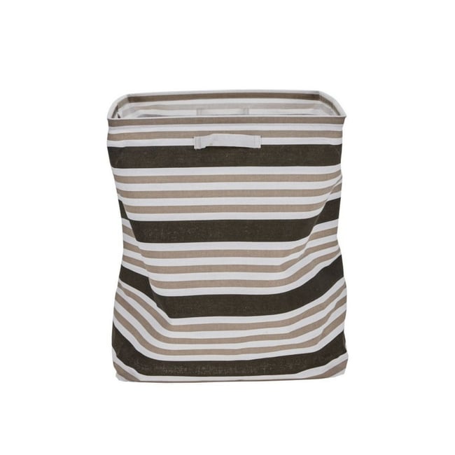 Panier à linge textile rayures  Store Couleur marron <span itemprop=
