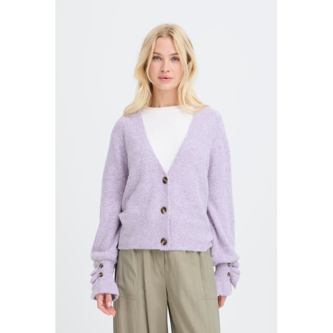Cardigan Long sleeve violet english lavender melange <span itemprop=