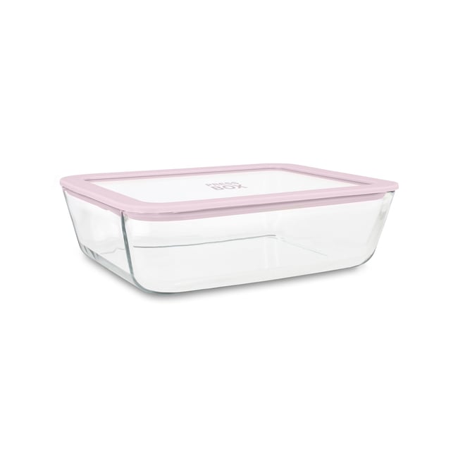 Boite hermétique rectangulaire en verre 1550ml, PRESSBOX lavande <span itemprop=