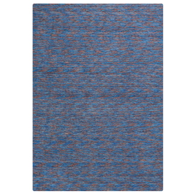 Tapis gabbeh Nebraska tissé main, laine, uni Couleur turquoise multicolore <span itemprop=