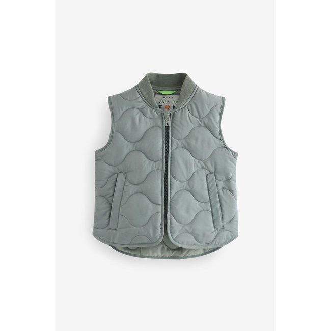 Veste sans manches matelassée coupe classique vert sauge <span itemprop=