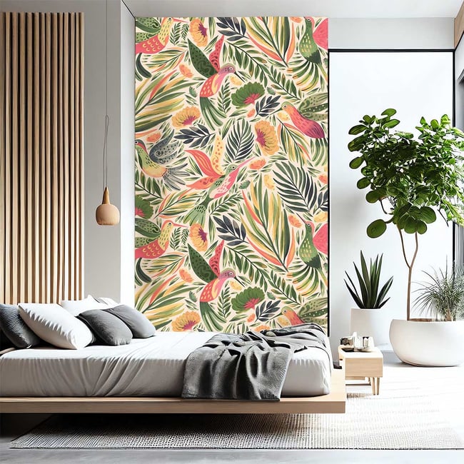 Papier peint lotus et nénuphars Couleur intissé <span itemprop=