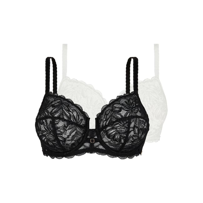 Lot de deux soutiens gorge SUZAN ivoire&noir <span itemprop=