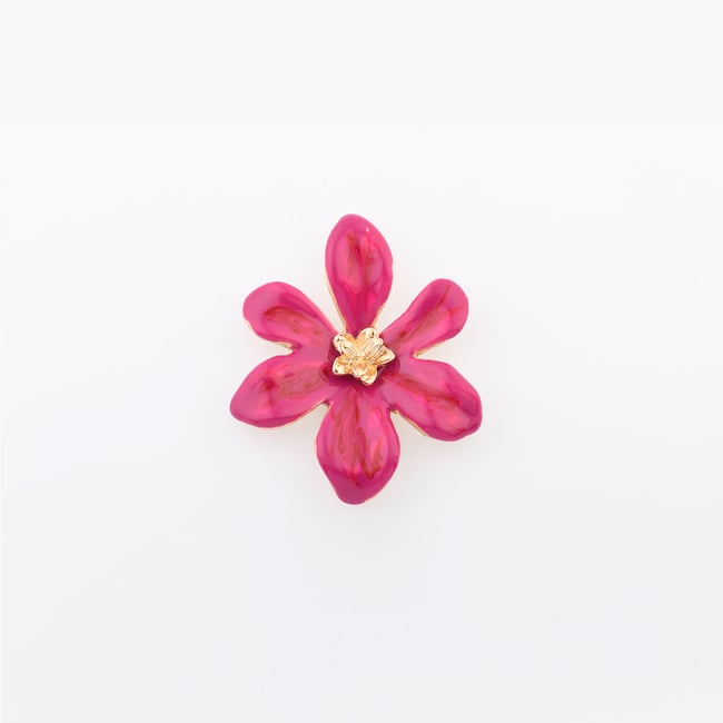 Pin's fleur rose fuchsia fuchsia <span itemprop=