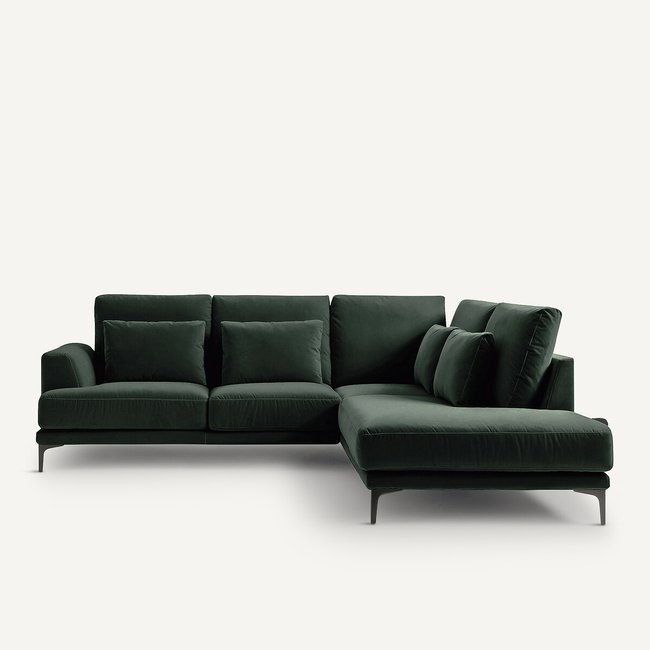 Geschlossenes Ecksofa Marsile mit Ecke rechts, Samt - AM.PM