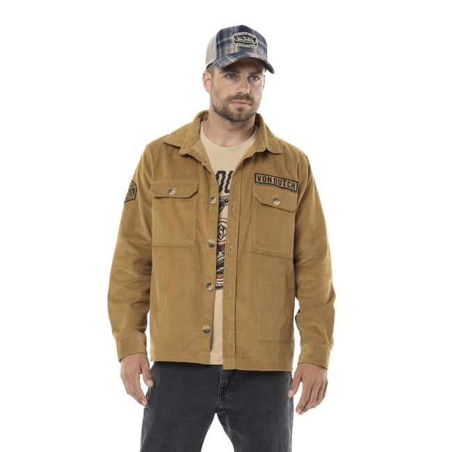 Veste coton 1929 marron camel / noir <span itemprop=