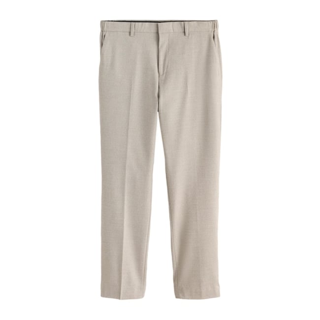 Pantalon de costume près du corps en flanelle écru <span itemprop=