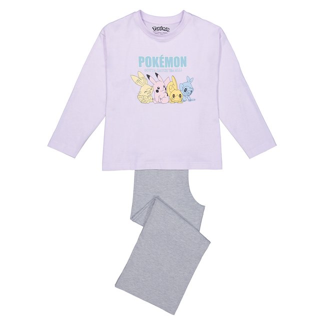 Pijama Pokémon, calças evasé lilás/cinzento mesclado <span itemprop=