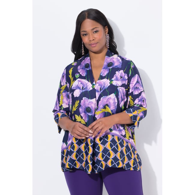 Tunique imprimé floral lys foncé <span itemprop=