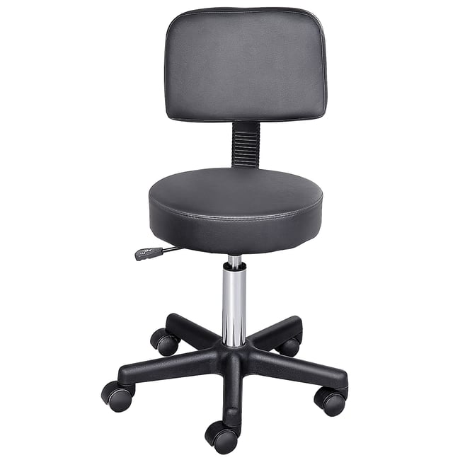 Tabouret de salon Simili cuir Noir Couleur noir <span itemprop=