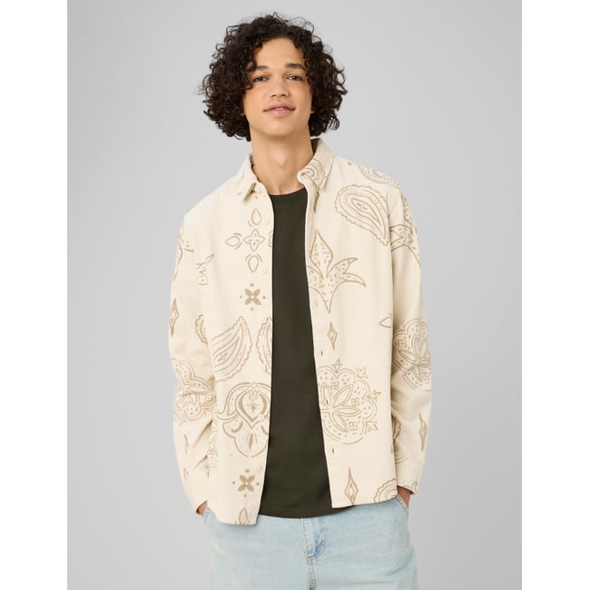 Chemise imprimée en velours naturel <span itemprop=