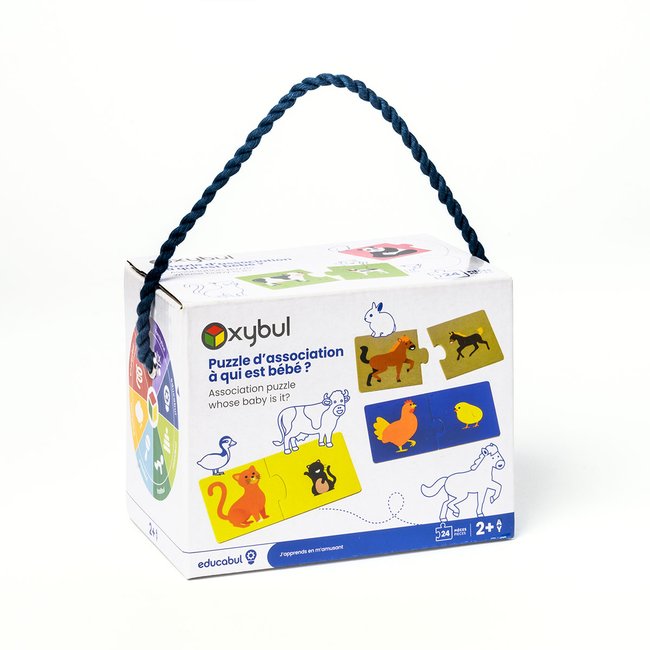 Puzzle d'association A qui est bébé ? blanc <span itemprop=