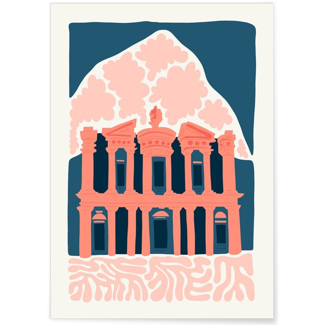 Affiche Jordanie Pétra Couleur blanc <span itemprop=