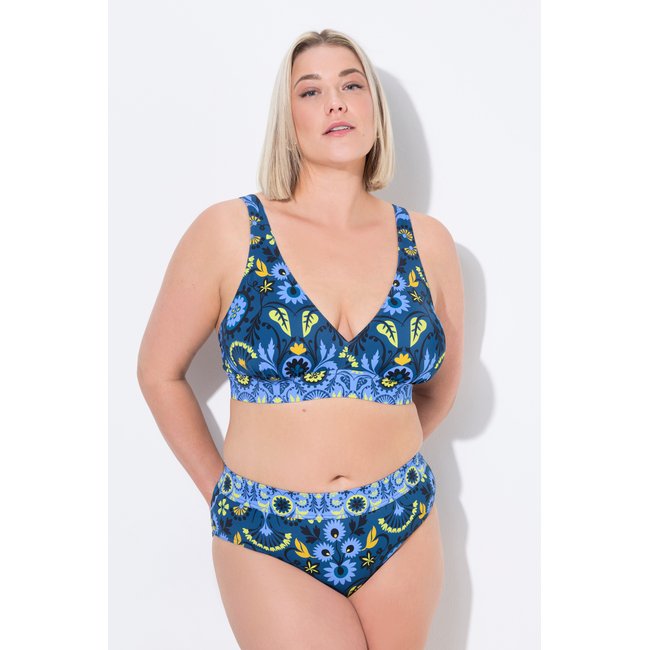 Bikini à bonnets souples bleu capitaine <span itemprop=