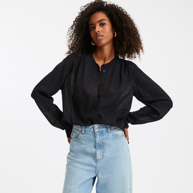 Mandarin Collar Shirt with Long Sleeves - LA REDOUTE COLLECTIONS