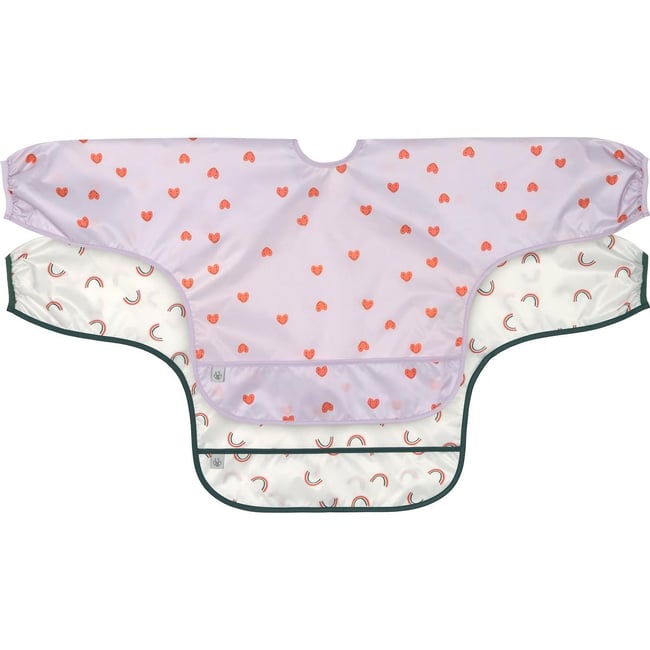 Lot de 2 bavoirs lilas, rouge <span itemprop=