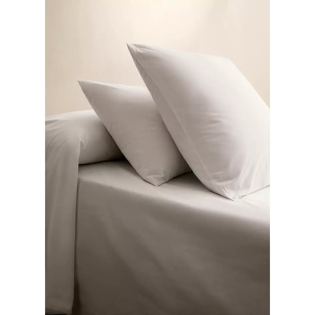 Deux taies d’oreiller percale de coton 50x75 cm blanc <span itemprop=