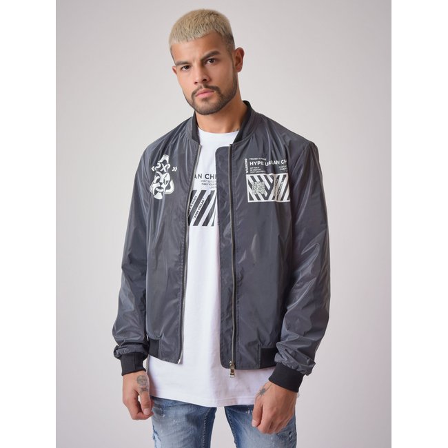 Veste col teddy graphisme 