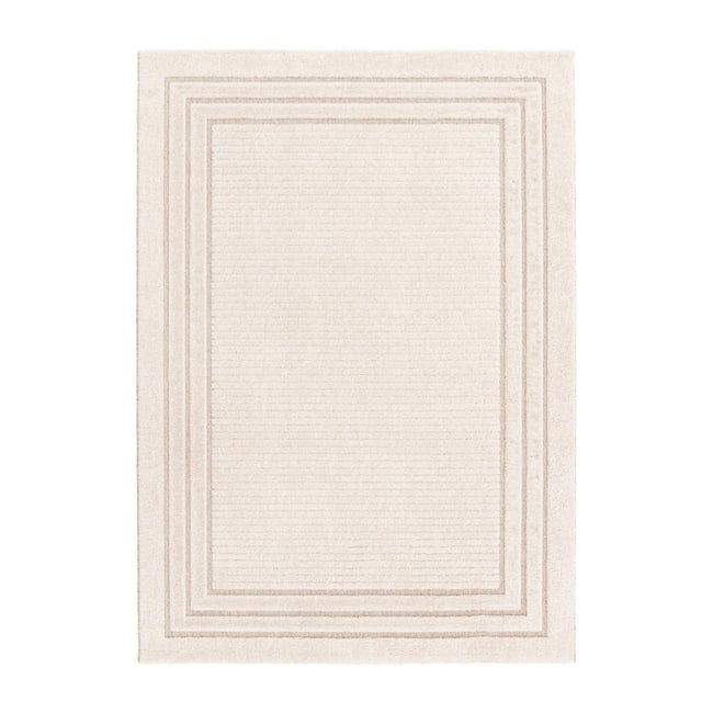 Tapis design avec effet relief ESMEE Couleur beige sable <span itemprop=