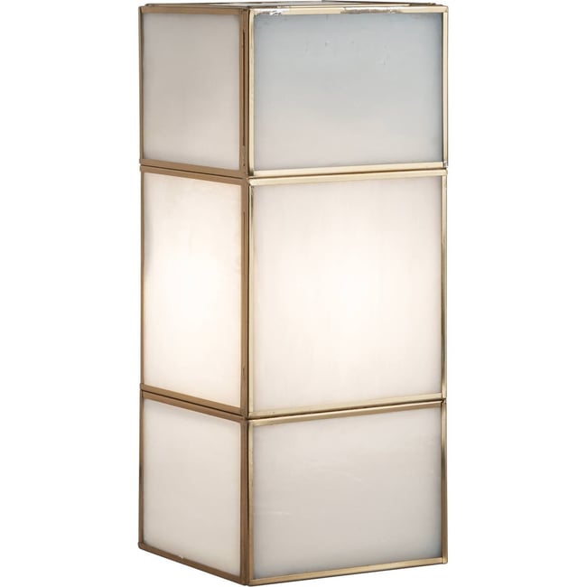 Applique murale en laiton et verre Couleur laiton antique <span itemprop=