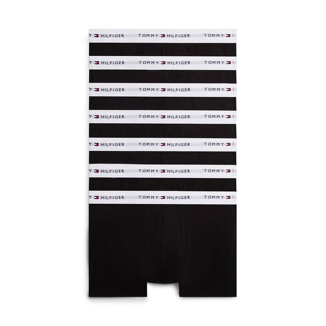 Lot de 7 caleçons, Signature Cotton Essential noir <span itemprop=