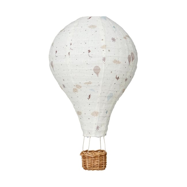 Abat-jour Montgolfière Couleur blanc, marron, bleu <span itemprop=