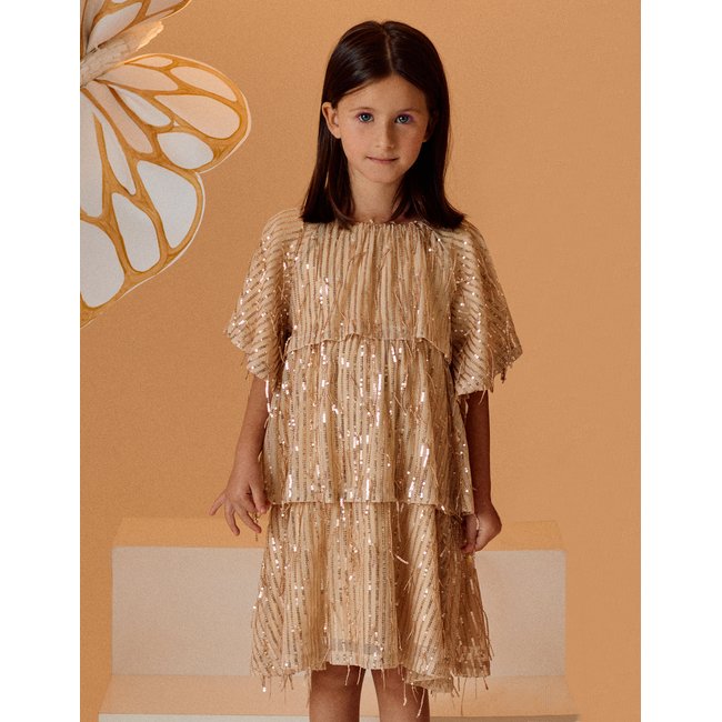 Robe Avec Sequins beige foncé <span itemprop=