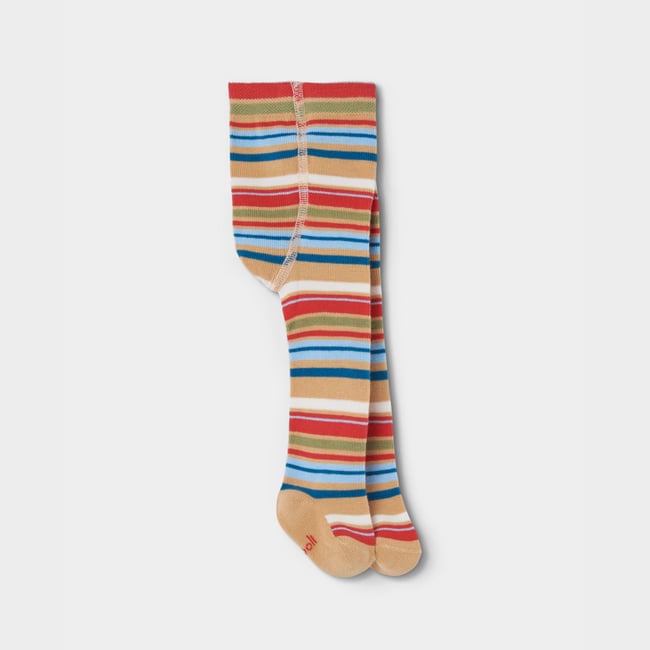 Collant rayé bébé rouge <span itemprop=
