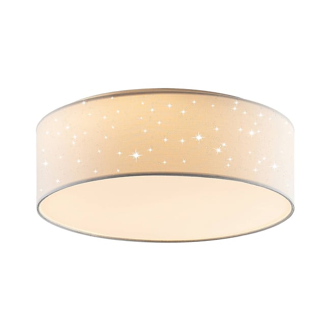Plafonnier en textile moderneLED, Ellamina Couleur blanc <span itemprop=