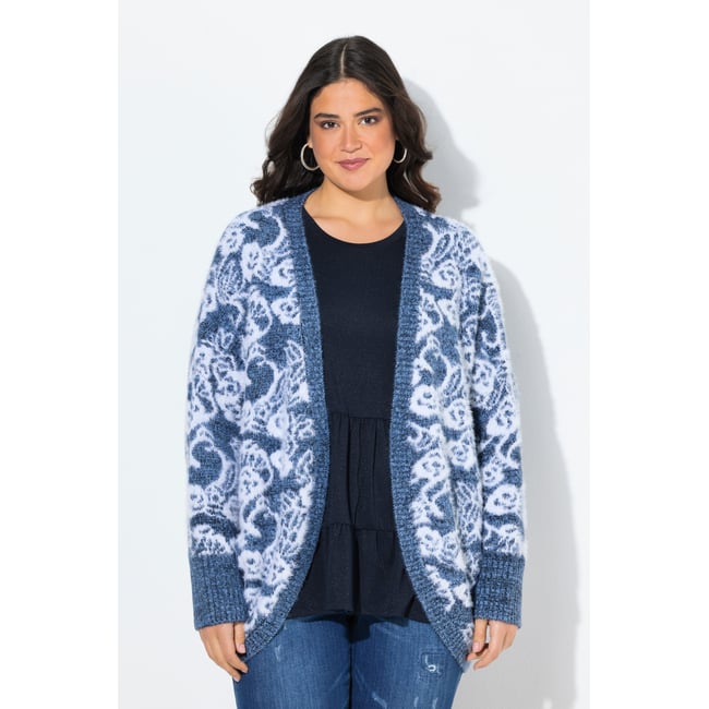 Cardigan coupe Egg-Shape, sans fermeture bleu atlantique <span itemprop=