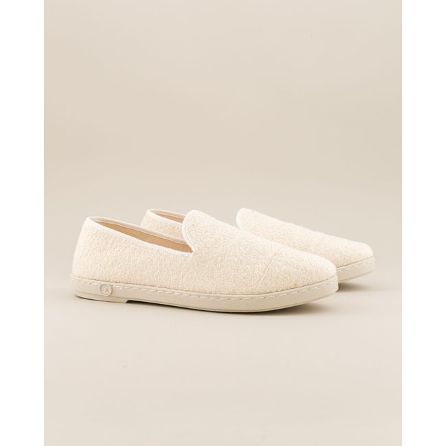 Chaussons d'été en éponge de bambou beige ivoire <span itemprop=