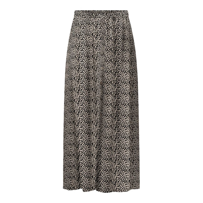 Jupe midi imprimée  imprimé noir/beige <span itemprop=