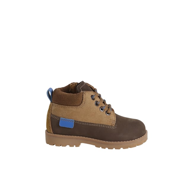 Boots premiers pas cuir brun <span itemprop=