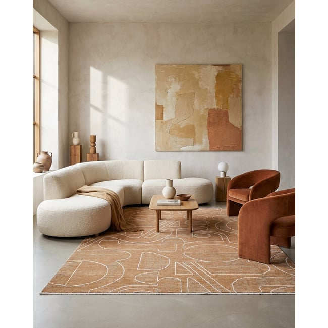 WECONhome Beatle-B par Esprit, tissé machine, tapis poils courts, motif graphique avec effet relief, certifié OEKO-TEX® ,  Beatle-B Couleur brun multicolore <span itemprop=