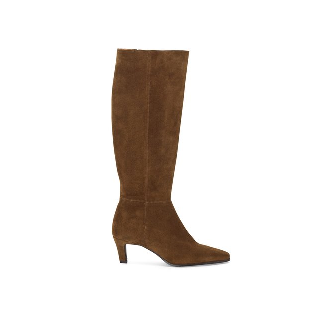 Botte À Talon en cuir HAYAO camel <span itemprop=