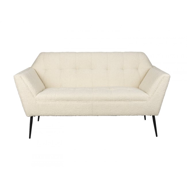 Canapé 2 places en tissu bouclé - KATE Couleur créme <span itemprop=