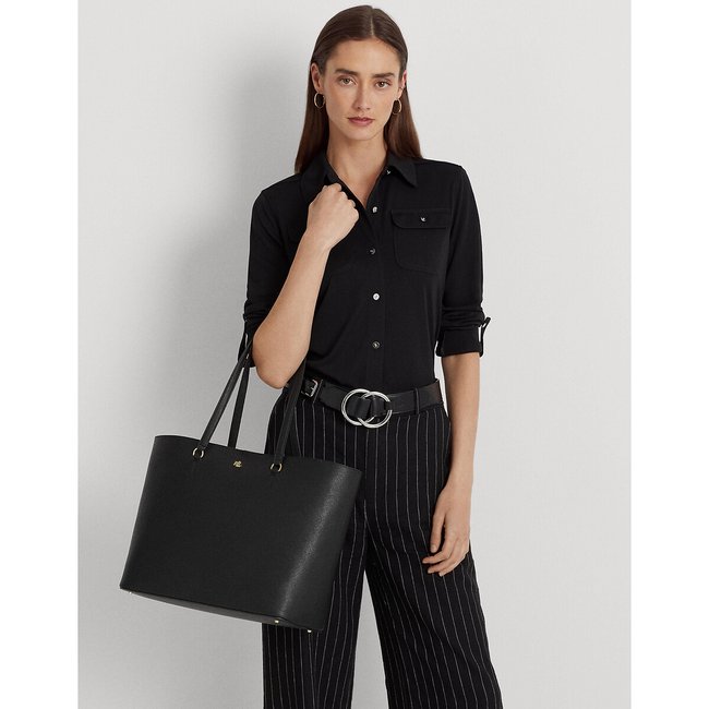 Karly leather tote bag black Lauren Ralph Lauren La Redoute