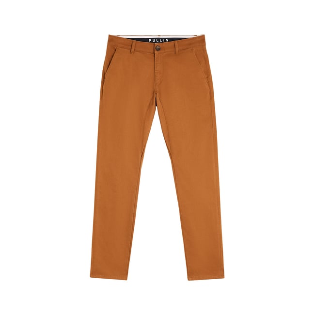 PANTALON CHINO ALMOND marron <span itemprop=