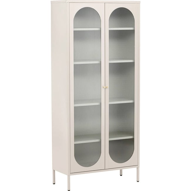 Vitrine haute 2 portes vitrées BEQUITI Couleur beige <span itemprop=