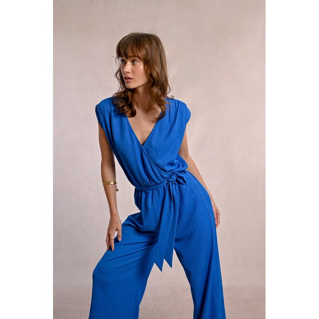 Combinaison longue, nouable à la taille bleu <span itemprop=