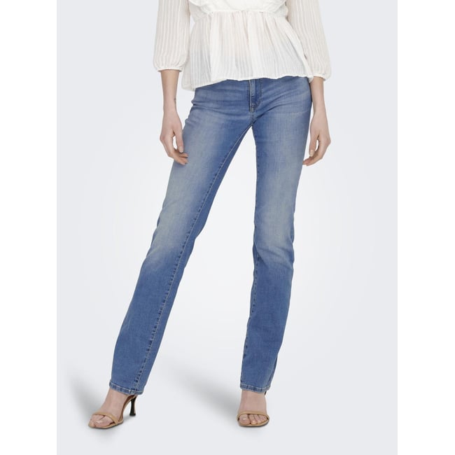 Jean Coupe Droite ONLALICIA Taille classique Straight Fit Jeans medium blue denim <span itemprop=