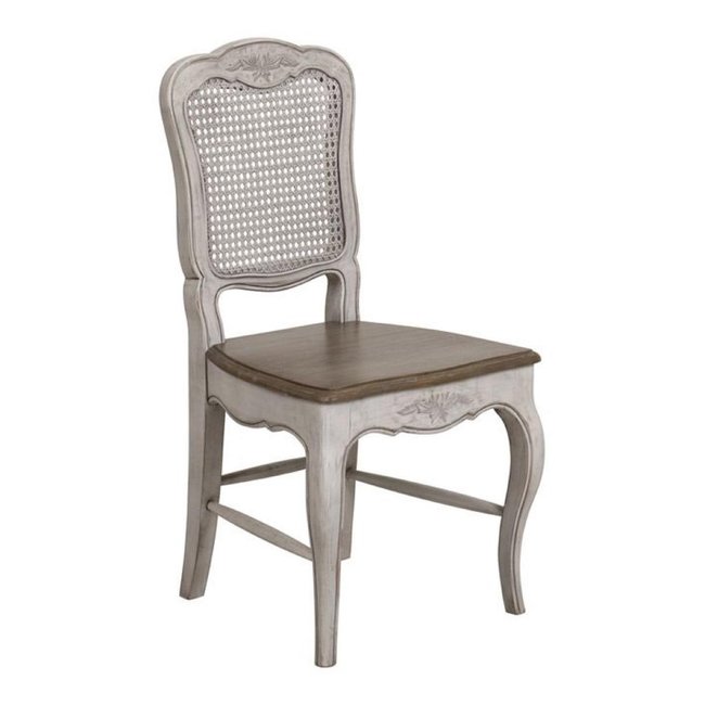 Lot de 2 chaises canné louis xv - CHÂTEAU Couleur gris <span itemprop=