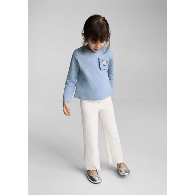 T-shirt poche plaquée bleu <span itemprop=