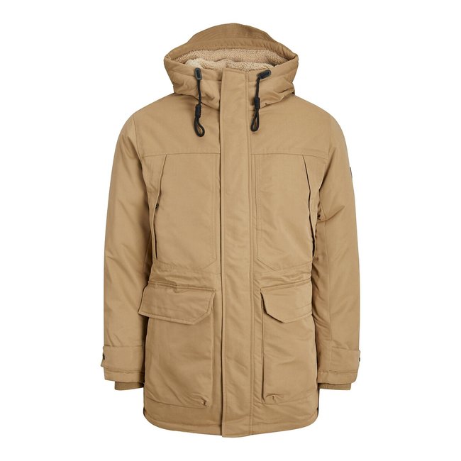 Clip hooded parka with borg lining Jack Jones La Redoute