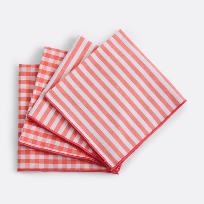 Lot de 4 serviettes de table, 30% coton recyclé, tissé teint, SOIZIC - LA REDOUTE INTERIEURS