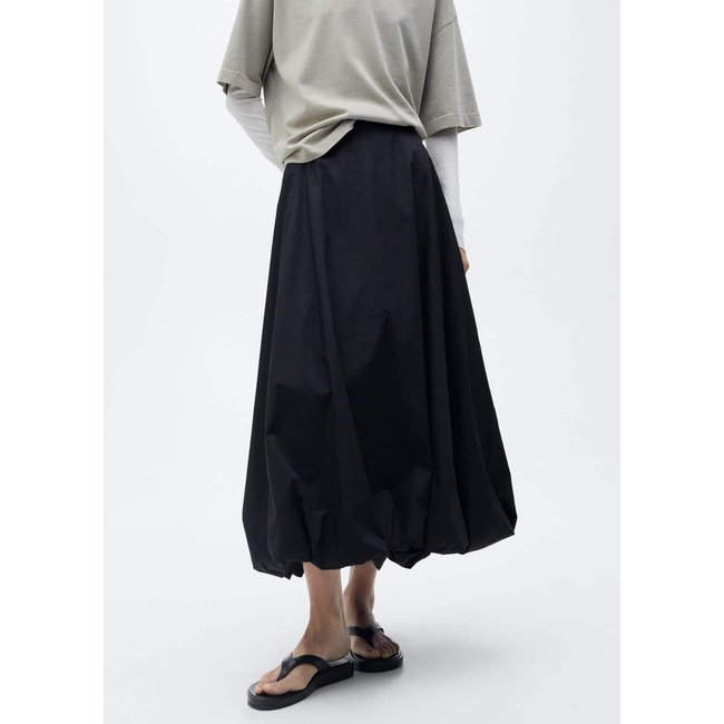 Jupe évasée à ourlet bouffant noir <span itemprop=